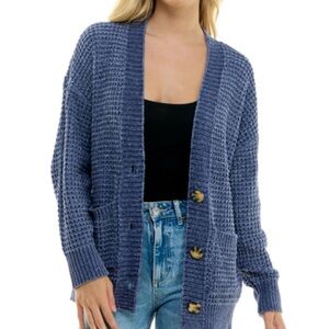 Ultra Flirt Coz Blue Knit Cardigan Sweater - NWT